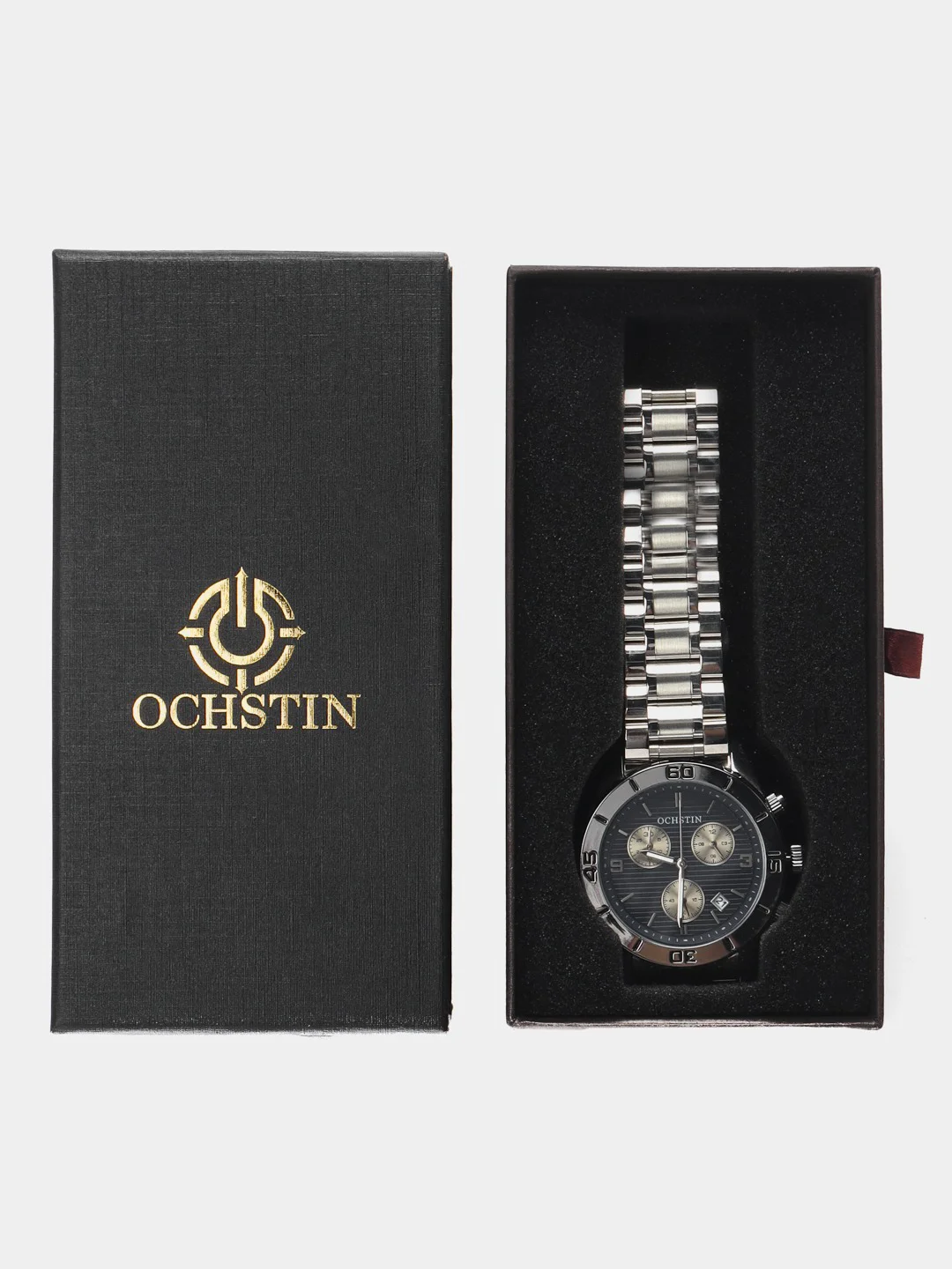 Синий мужские наручные часы Ochstin 6113A с хронографом в подарочной упаковке