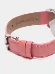 Розовый женские наручные часы Skmei 6911 с кожаным ремешком и камнями