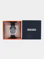 Синий женские наручные часы Skmei 6911 с кожаным ремешком и камнями