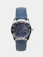 Синий женские наручные часы Skmei 6911 с кожаным ремешком и камнями