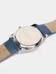 Синий женские наручные часы Skmei 6911 с кожаным ремешком и камнями