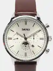 Серебряный мужские наручные часы Skmei 9117 в подарочной упаковке
