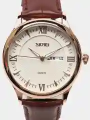 Коричневый мужские наручные часы Skmei 9091 в подарочной упаковке