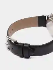 Черный мужские и женские классические наручные часы Skmei 9092 с кожаным ремешком
