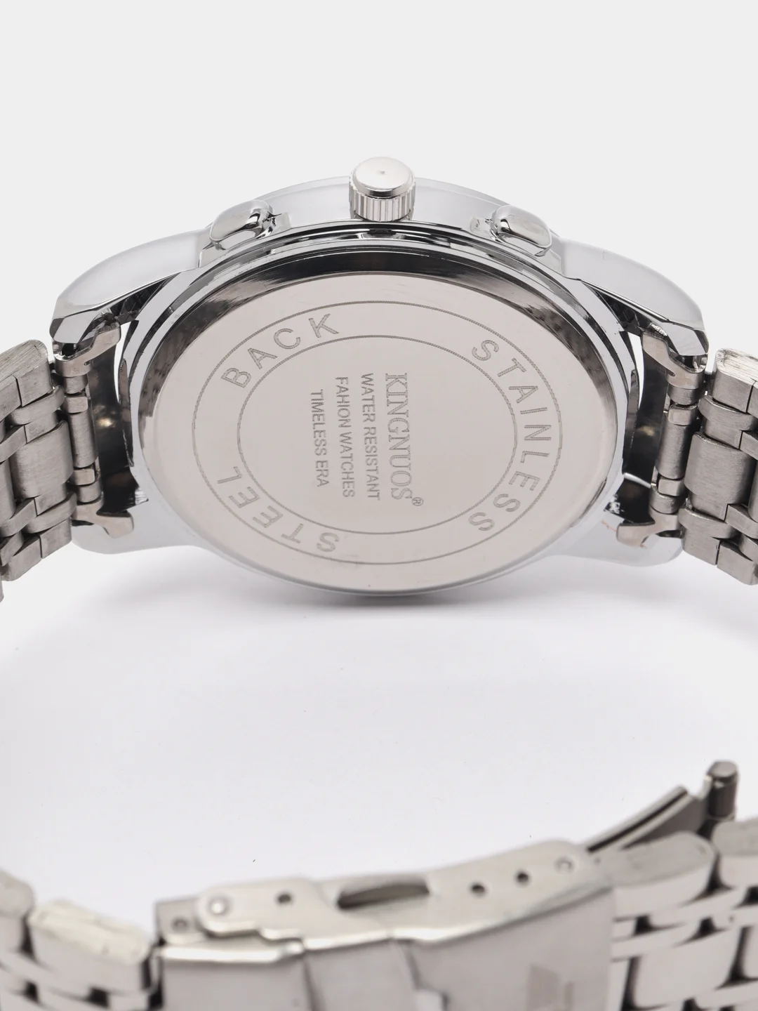 Серебряный мужские наручные часы KINGNUOS K-1756 с календарем в подарочной упаковке