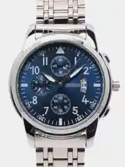 Серебряный мужские наручные часы KINGNUOS K-1756 с календарем в подарочной упаковке