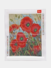 Алмазная мозаика картина вышивка из страз для интерьера 30x40 см, "Маки", 662575