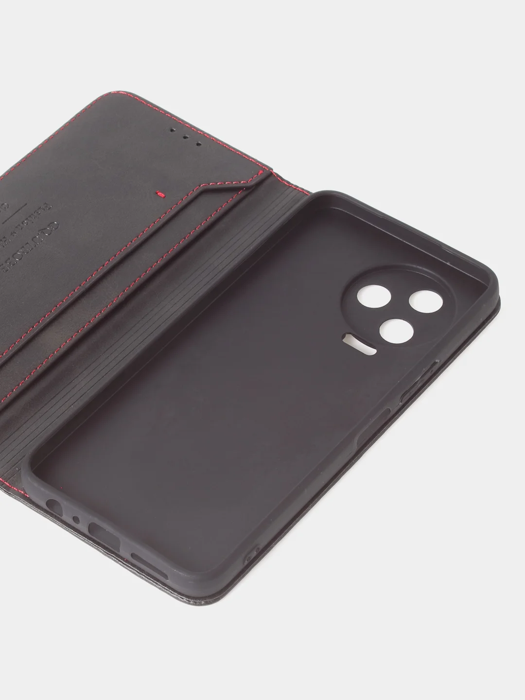 Черный чехол-книжка GQ для Infinix Note 12 Pro 4G / Infinix Note 12 2023, кожа