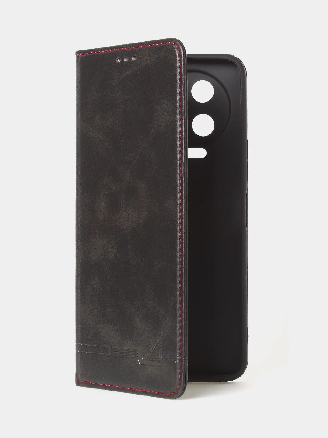 Черный чехол-книжка GQ для Infinix Note 12 Pro 4G / Infinix Note 12 2023, кожа