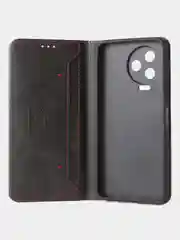 Черный чехол-книжка GQ для Infinix Note 12 Pro 4G / Infinix Note 12 2023, кожа