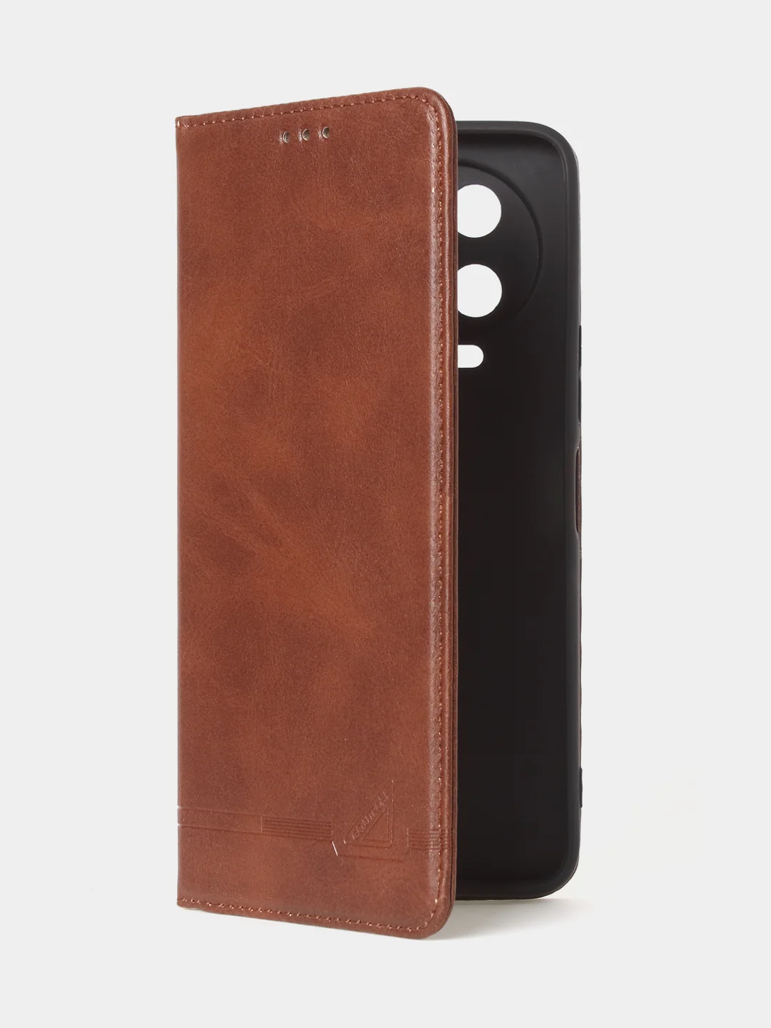 Коричневый чехол-книжка GQ для Infinix Note 12 Pro 4G / Infinix Note 12 2023, кожа