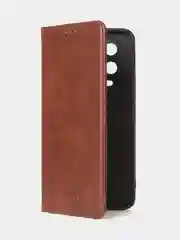 Коричневый чехол-книжка GQ для Infinix Note 12 Pro 4G / Infinix Note 12 2023, кожа