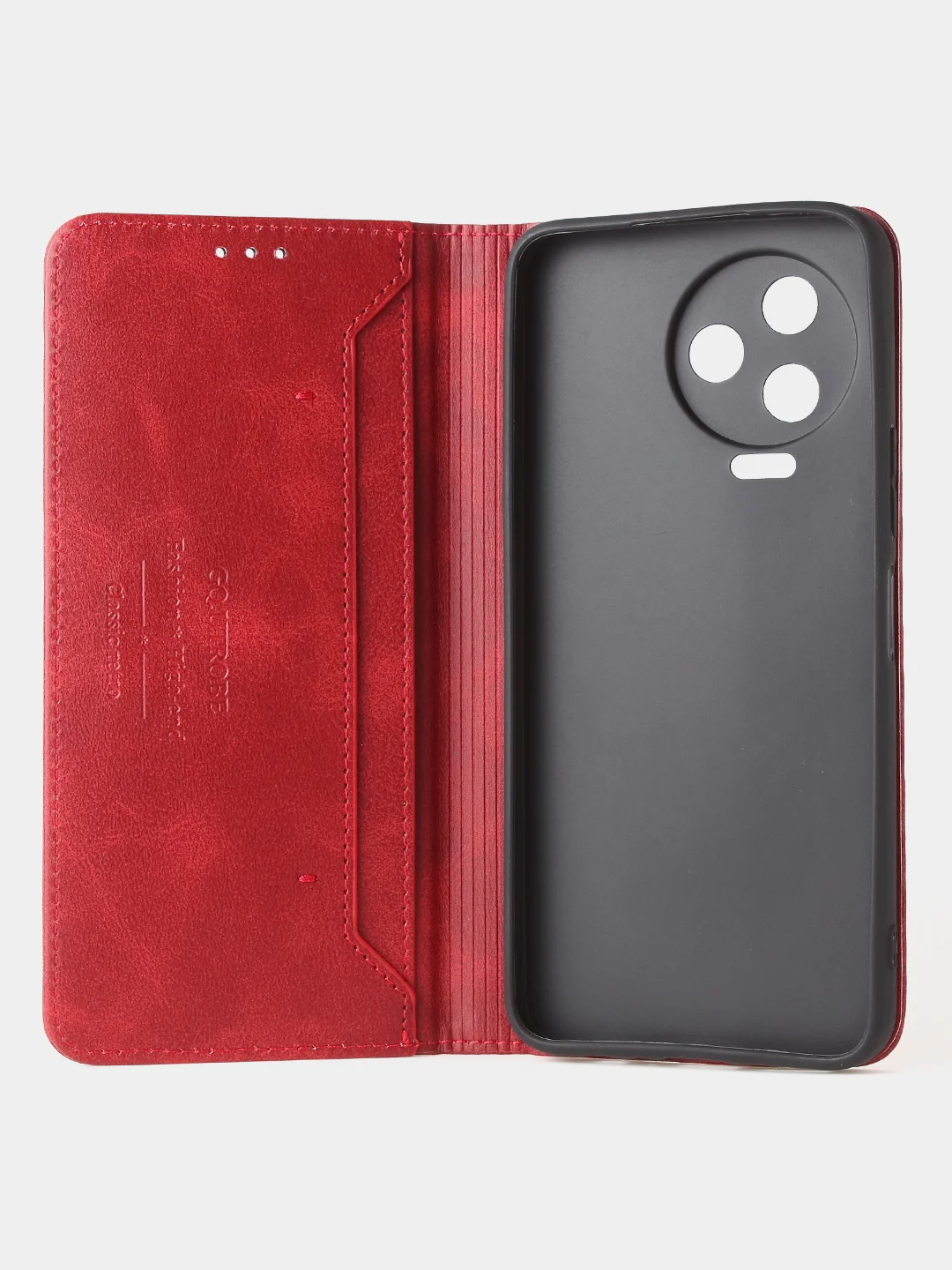 Красный чехол-книжка GQ для Infinix Note 12 Pro 4G / Infinix Note 12 2023, кожа