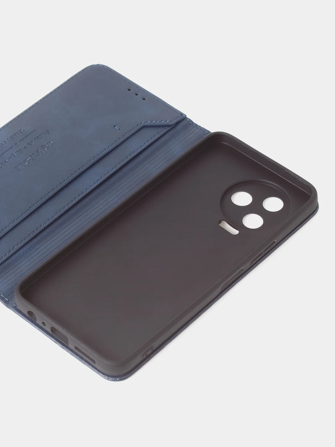 Синий чехол-книжка GQ для Infinix Note 12 Pro 4G / Infinix Note 12 2023, кожа