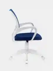 Кресло BRABIX Fly MG-396W, с подлокотниками, пластик белый, сетка, темно-синее, 532399