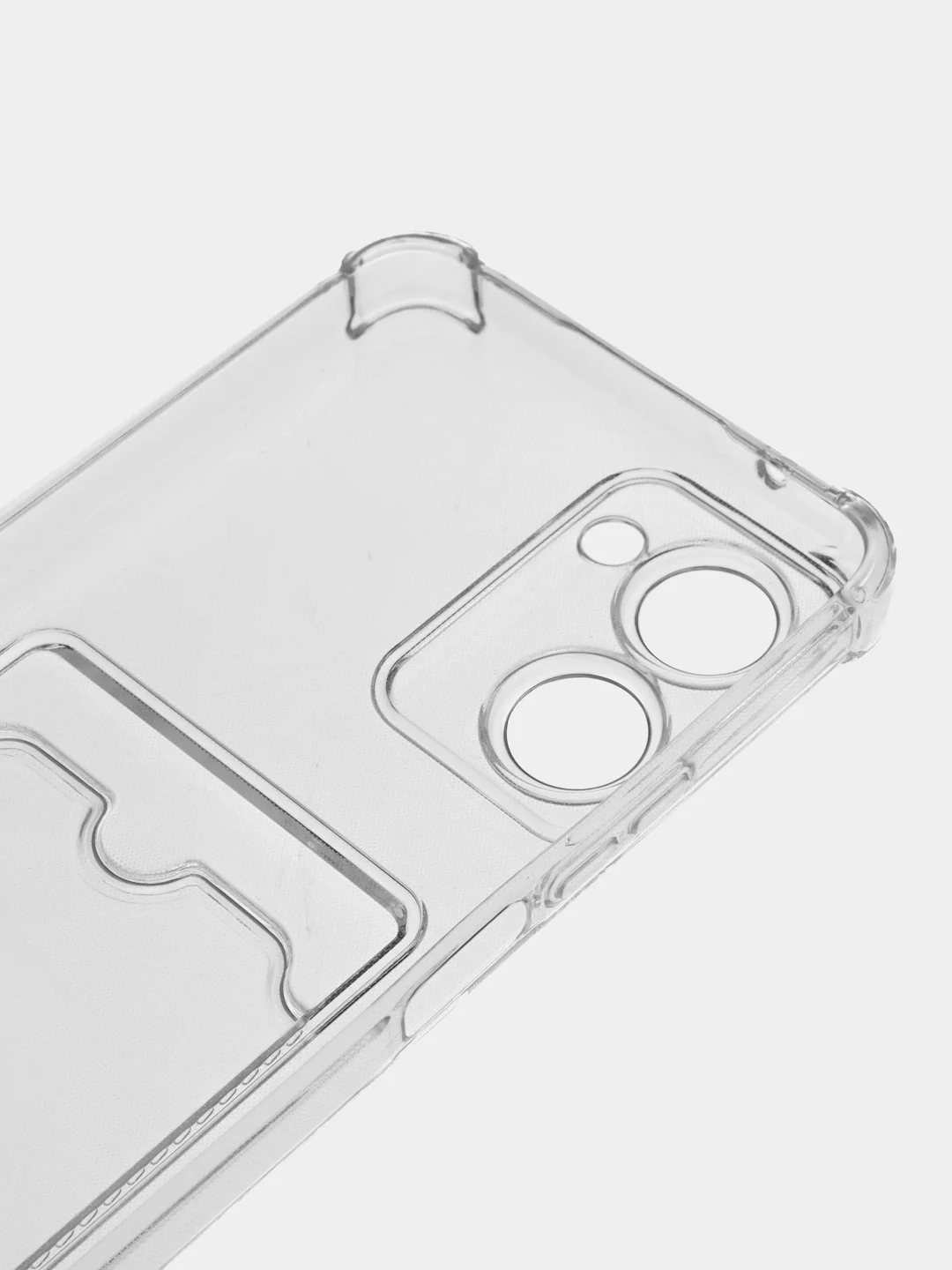 Прозрачный чехол для Realme 10 Pro / Реалми 10 Про прозрачный, с карманом для карты