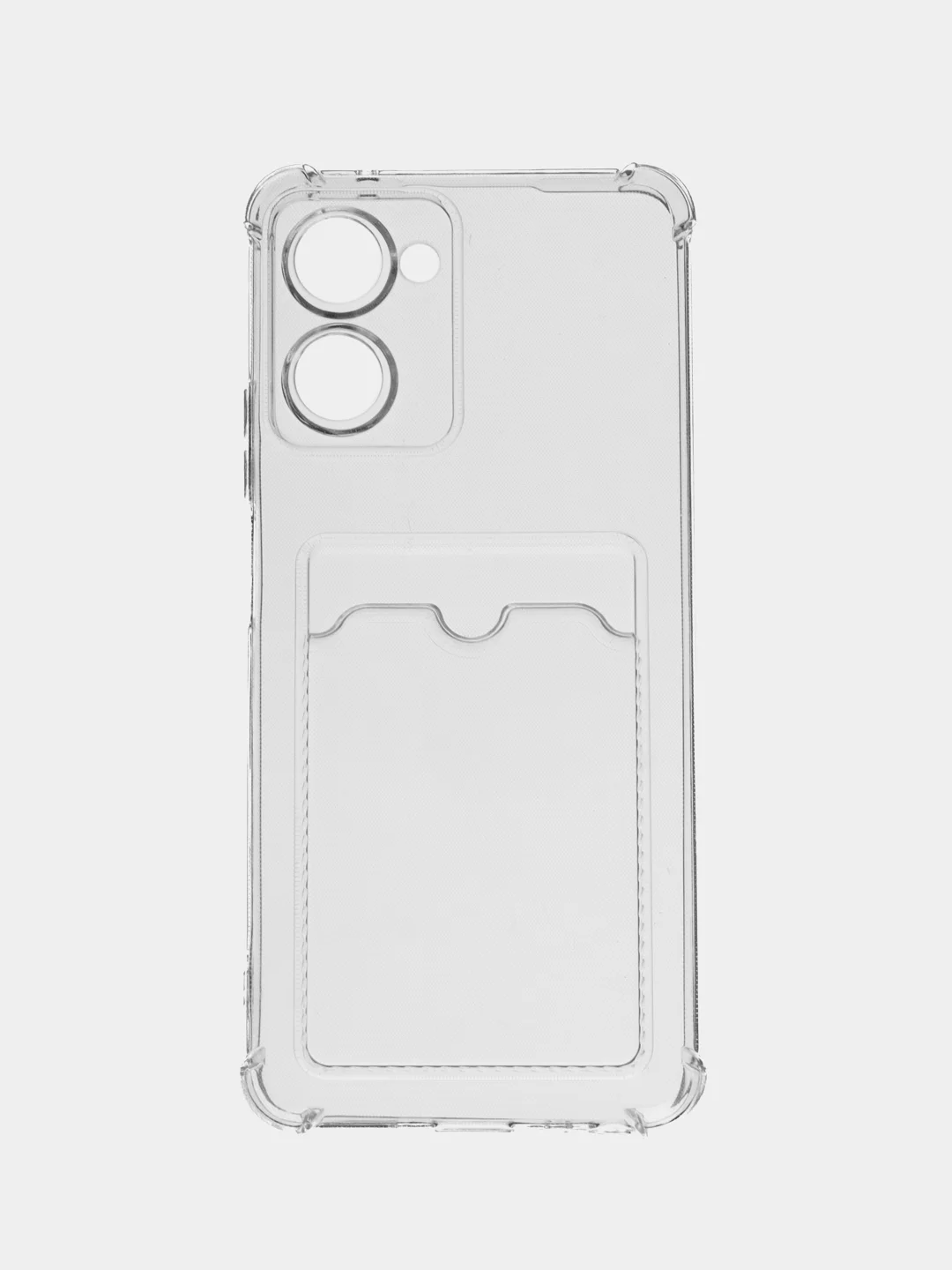 Прозрачный чехол для Realme 10 Pro / Реалми 10 Про прозрачный, с карманом для карты