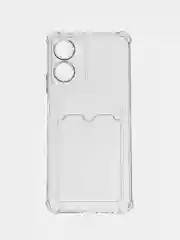 Прозрачный чехол для Realme 10 Pro / Реалми 10 Про прозрачный, с карманом для карты