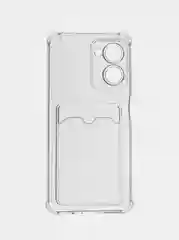 Прозрачный чехол для Realme 10 Pro / Реалми 10 Про прозрачный, с карманом для карты