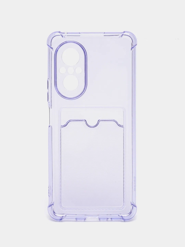 Силиконовый чехол для Huawei nova 9 SE (Хуавей нова 9 СЕ), прозрачный, с карманом для карт