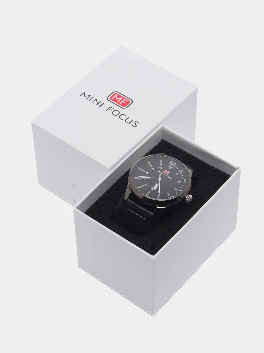 Серый мужские наручные часы Mini Focus MF0021G с календарём, в подарочной упаковке