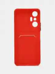 Красный силиконовый чехол для Infinix HOT 20S (Инфиникс Хот 20С), карманом для карт