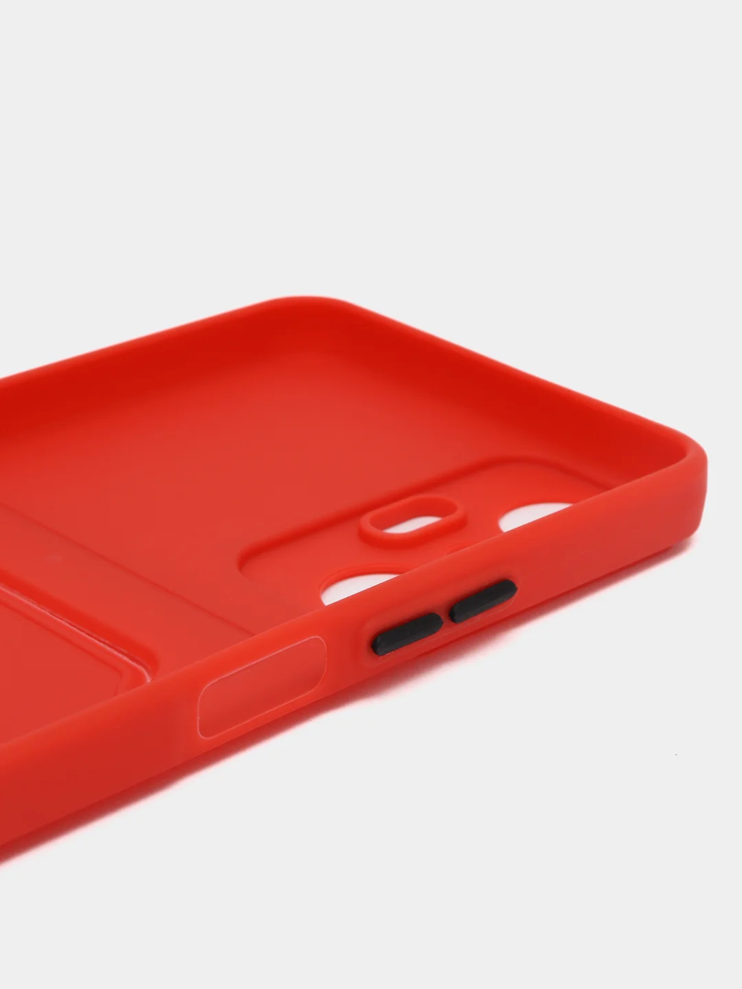 Красный силиконовый чехол для Infinix HOT 20S (Инфиникс Хот 20С), карманом для карт