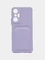 Сиреневый силиконовый чехол для Infinix HOT 20S (Инфиникс Хот 20С), карманом для карт