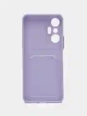 Сиреневый силиконовый чехол для Infinix HOT 20S (Инфиникс Хот 20С), карманом для карт