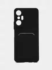 Черный силиконовый чехол для Infinix HOT 20S (Инфиникс Хот 20С), карманом для карт