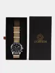 Песочный хаки мужские наручные часы хронограф Ochstin 6117B с хронографом в подарочной упаковке
