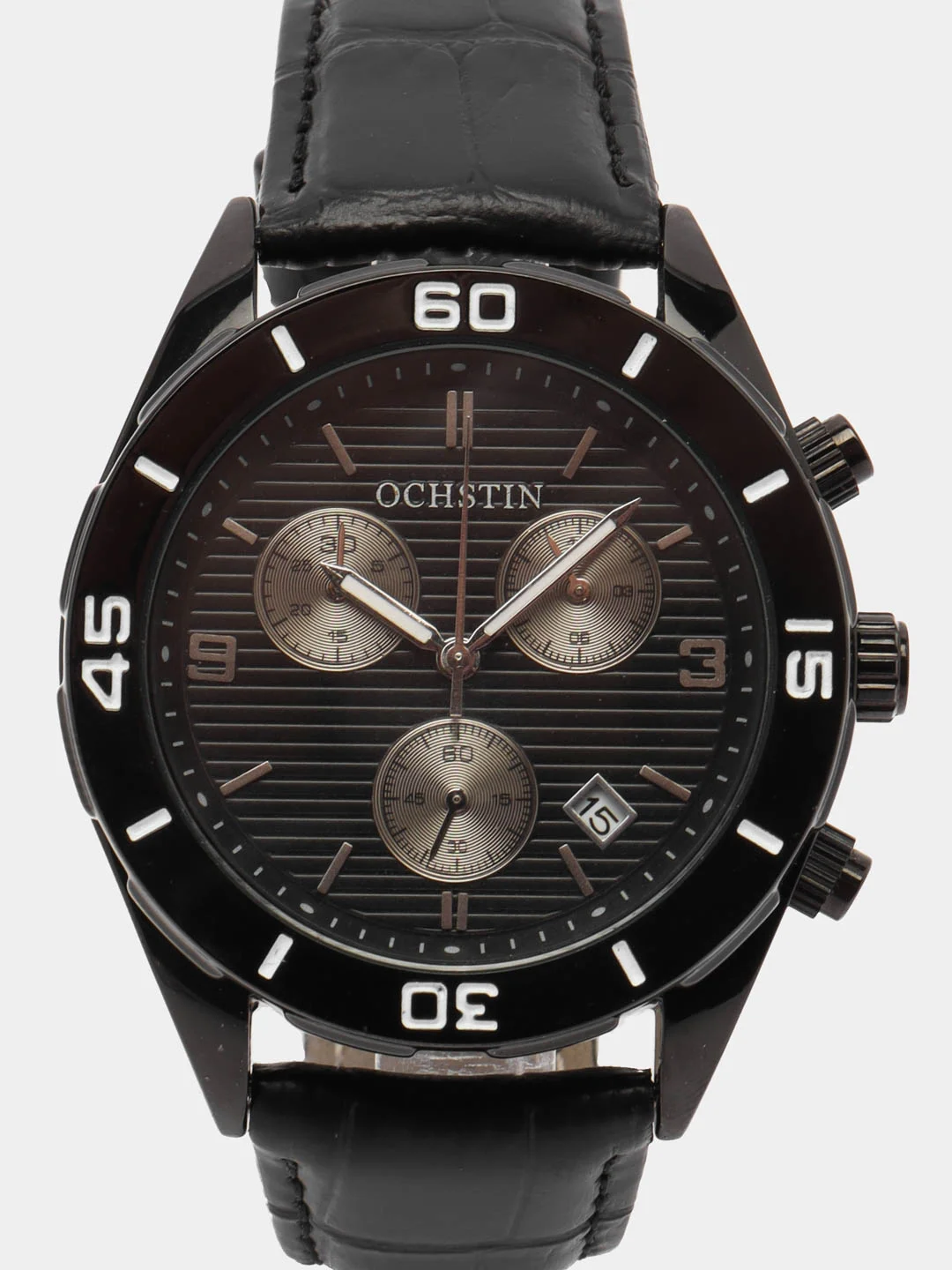 Черный мужские наручные часы Ochstin 6113B с хронографом в подарочной упаковке
