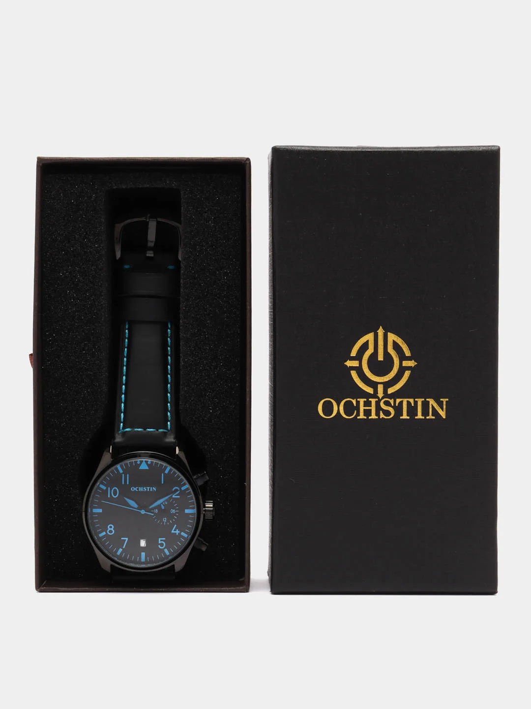 Голубой мужские наручные часы Ochstin 6043C в подарочной упаковке