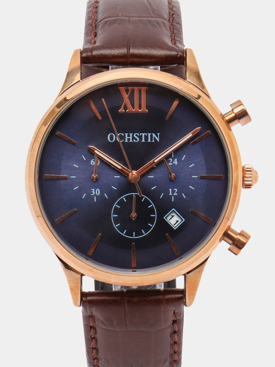 Серебряный мужские наручные часы Ochstin 6129A с хронографом в подарочной упаковке