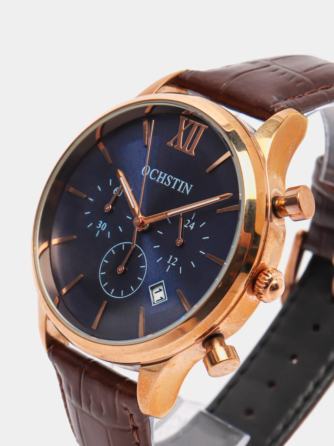 Серебряный мужские наручные часы Ochstin 6129A с хронографом в подарочной упаковке