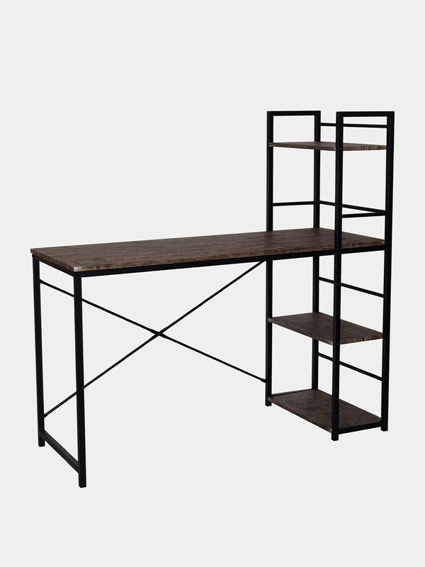 Стол на металлокаркасе Brabix Loft, 1200х520х1200 мм, 3 полки, цвет морёный дуб, 641221