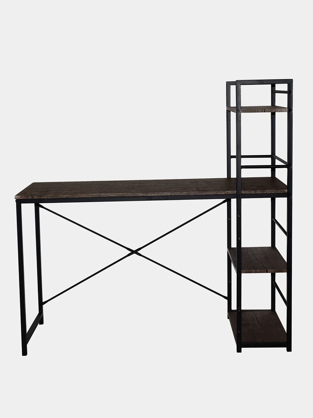 Стол на металлокаркасе Brabix Loft, 1200х520х1200 мм, 3 полки, цвет морёный дуб, 641221