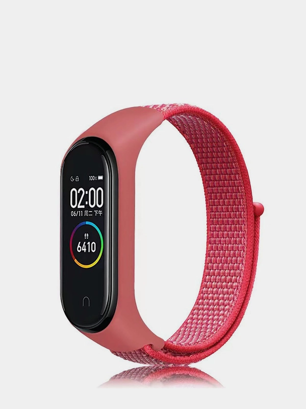 Ремешок нейлоновый на липучке для Xiaomi Mi Band 3, Mi Band 4, Band 5, Band 6, Mi Band 7
