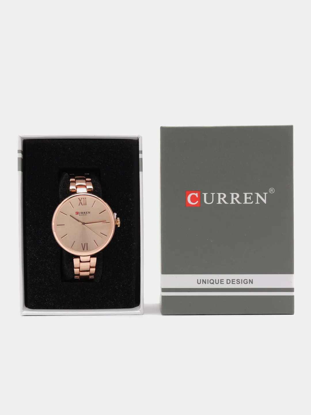 Розовый женские наручные часы Curren 9017 в подарочной упаковке