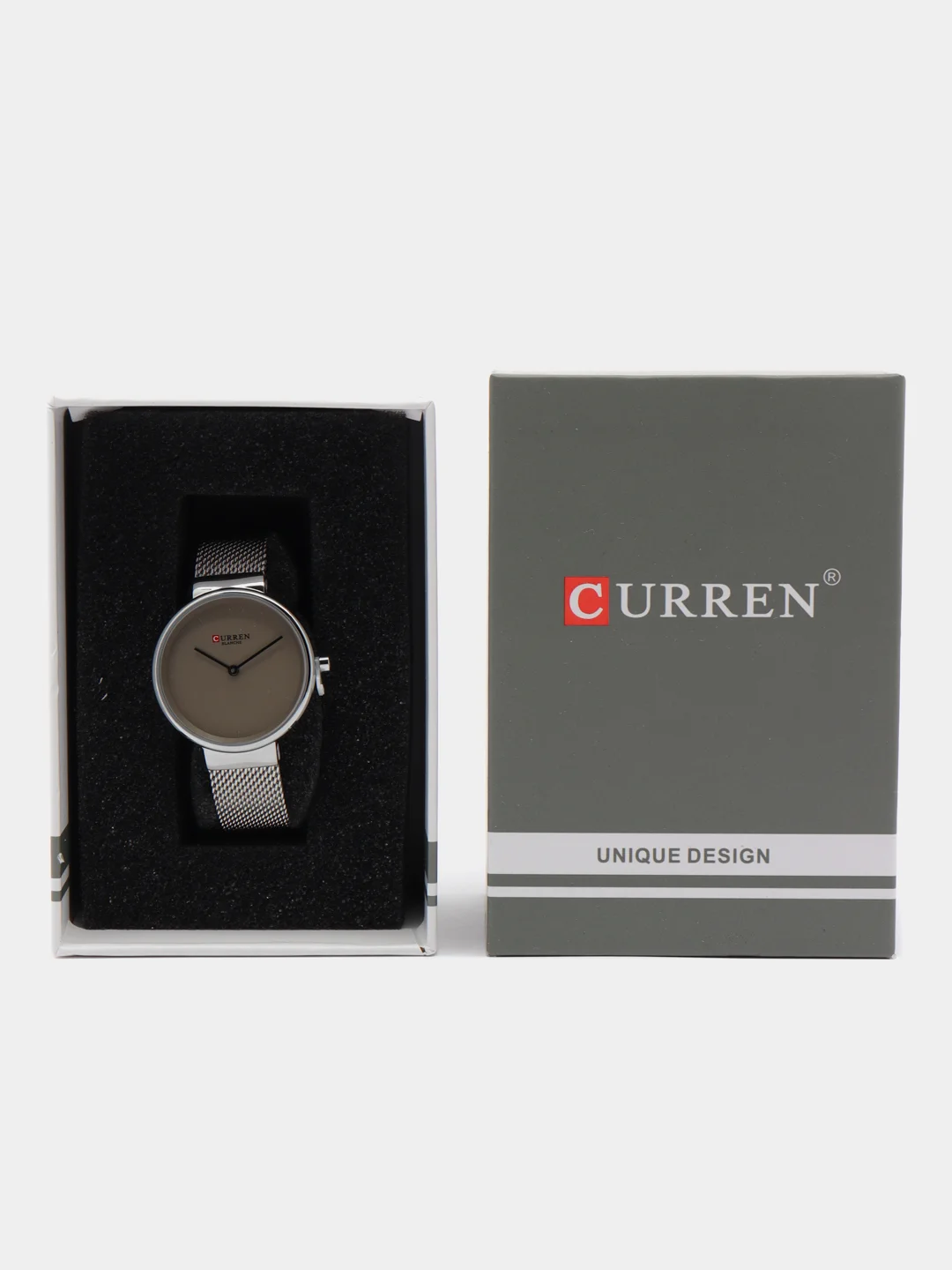 Серый женские наручные часы Curren 9016 в подарочной упаковке