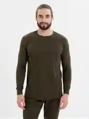 Оливковый термобельё мужское в комплекте, стрейч-флис