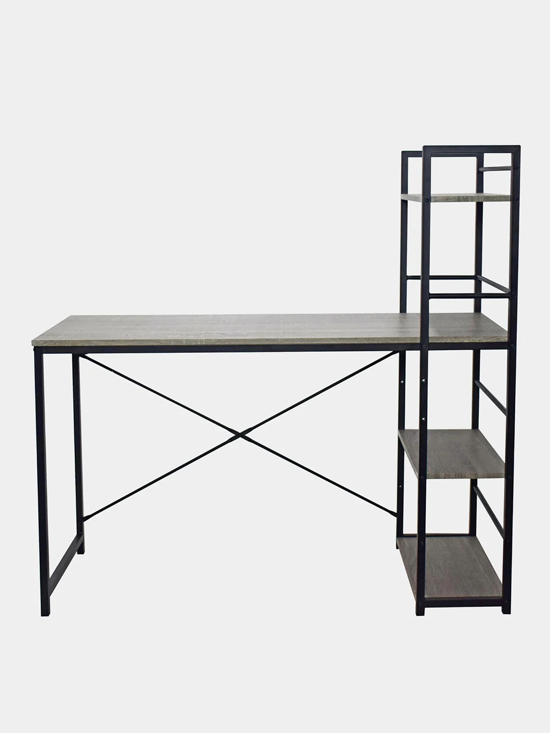 Стол на металлокаркасе Brabix Loft, 1200х520х1200 мм, 3 полки, цвет дуб антик, 641222