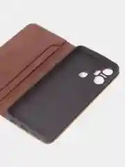 Коричневый чехол-книжка GQ для Infinix Smart 6 Plus, искусственная кожа