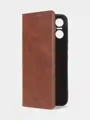 Коричневый чехол-книжка GQ для Infinix Smart 6 Plus, искусственная кожа
