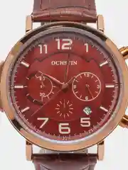 Бордовый мужские наручные часы Ochstin 6105A с хронографом в подарочной упаковке