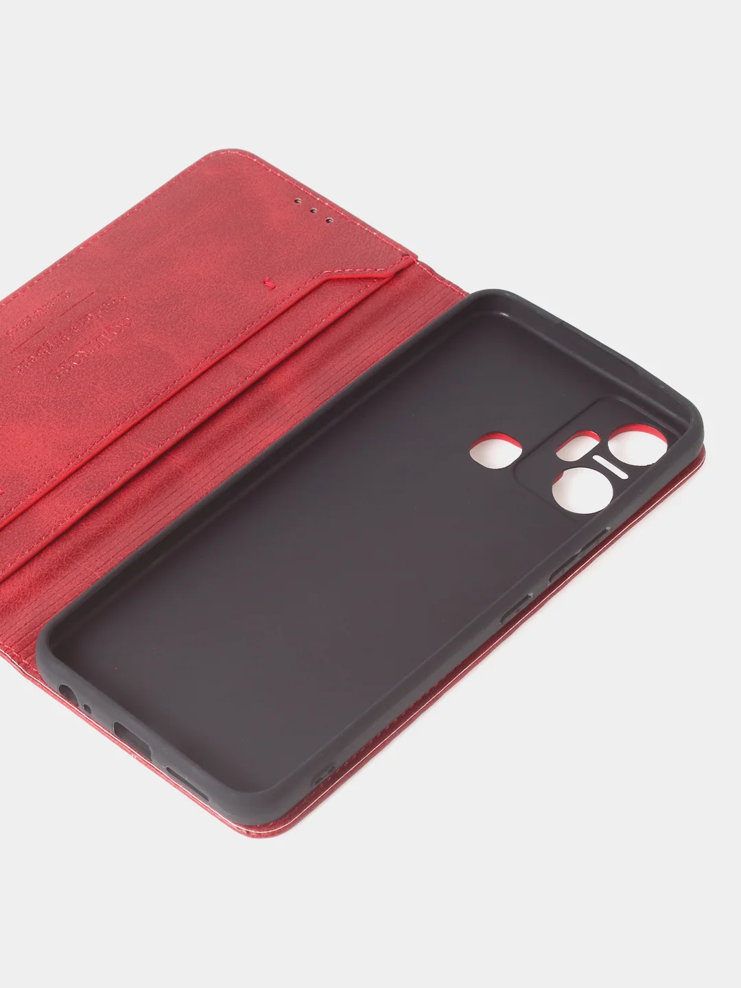 Красный чехол-книжка GQ для Infinix Smart 6 Plus, искусственная кожа