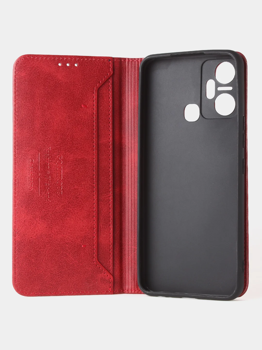Красный чехол-книжка GQ для Infinix Smart 6 Plus, искусственная кожа