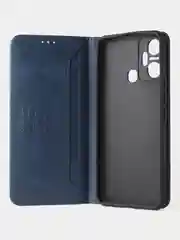 Синий чехол-книжка GQ для Infinix Smart 6 Plus, искусственная кожа