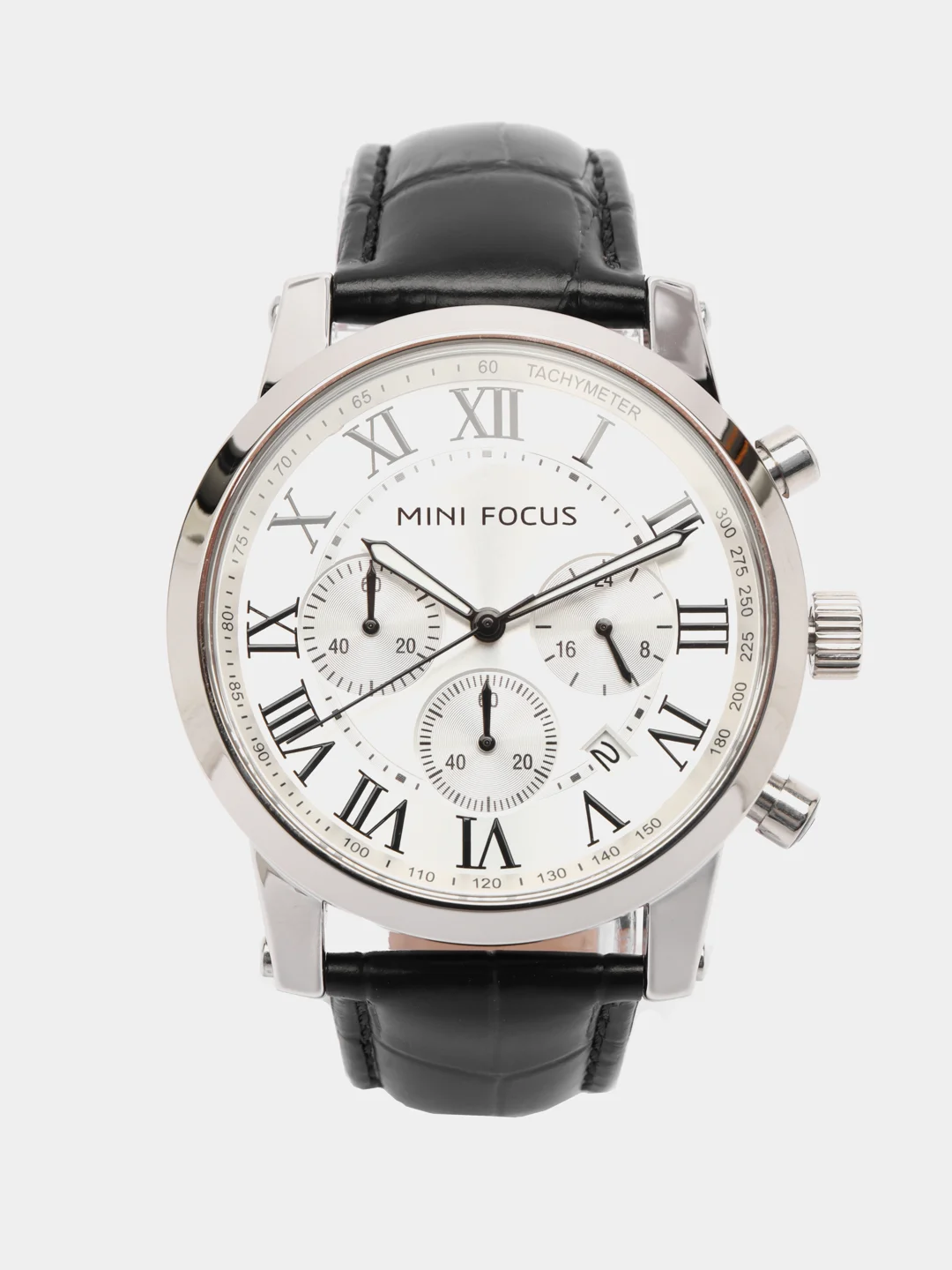 Серебряный мужские наручные часы Mini Focus MF0415G, с хронографом, в подарочной упаковке