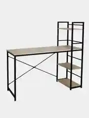 Стол на металлокаркасе Brabix Loft,1200х520х1200 мм, 3 полки, цвет дуб натуральный, 641223